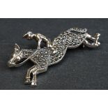 Silver and marcasite horse and rider brooch