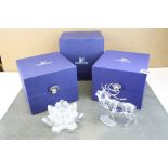 Boxed Swarovski Rare Encounters Stag with silvered metal antlers, 291431 together with Boxed