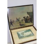 Alfred Munnings, a vintage equine print entitled ' Gypsy Life, ' together with a print of a Durham