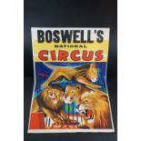 Boswell's National Circus, an original vintage Circus advertising poster for Boswell's National