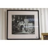 Sydney Lee (1866 - 1949), Black and White Etching of French Street Scene, signed in pencil to