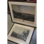 Two Antique J.M.W. Turner Coloured Engravings - ' View of Oxford from the South Side of Heddington