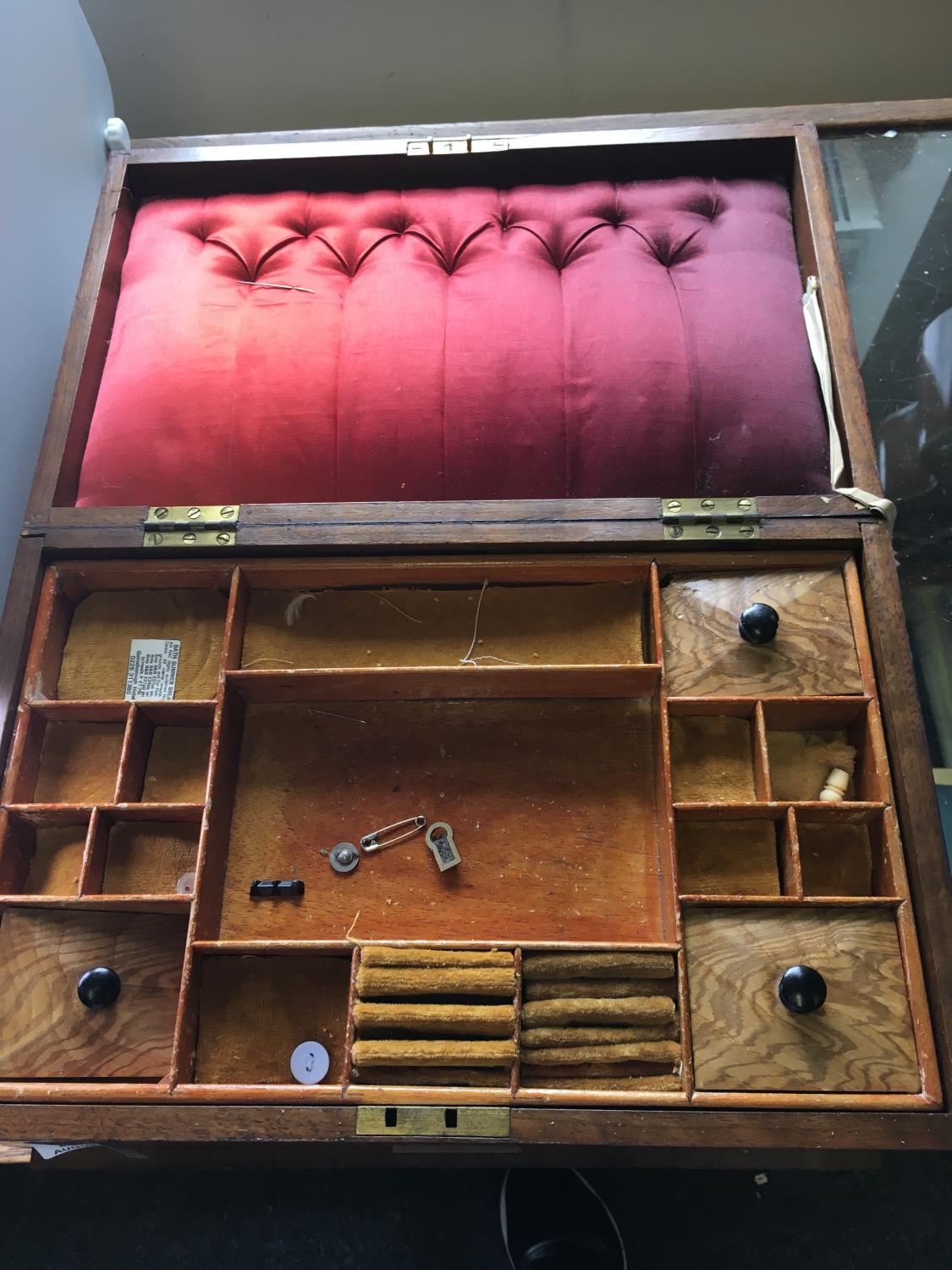 Well fitted and inlaid Victorian jewellery box 2 tier with a single long drawer to the front, 12" - Image 3 of 4