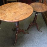 2 x similar period tripod tables one with a snap top