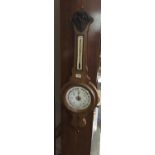 19th Century Arts and Crafts oak Barometer markers mark Charles Chevalier, French origin, appears to