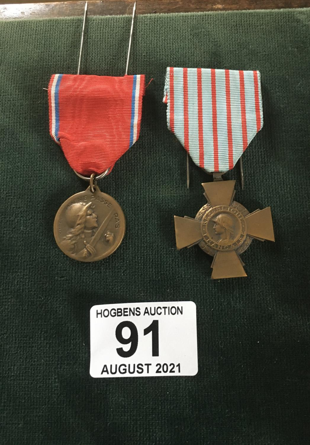2 x French medals