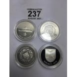 4 x silver 1oz collectors coins in casuals 60