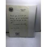 Winston Churchill, personal letter December 1952 Downing Street letter head, printed autograph,