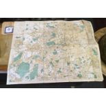 antique Map of London and its suburbs with guide priced 3 shillings in fare