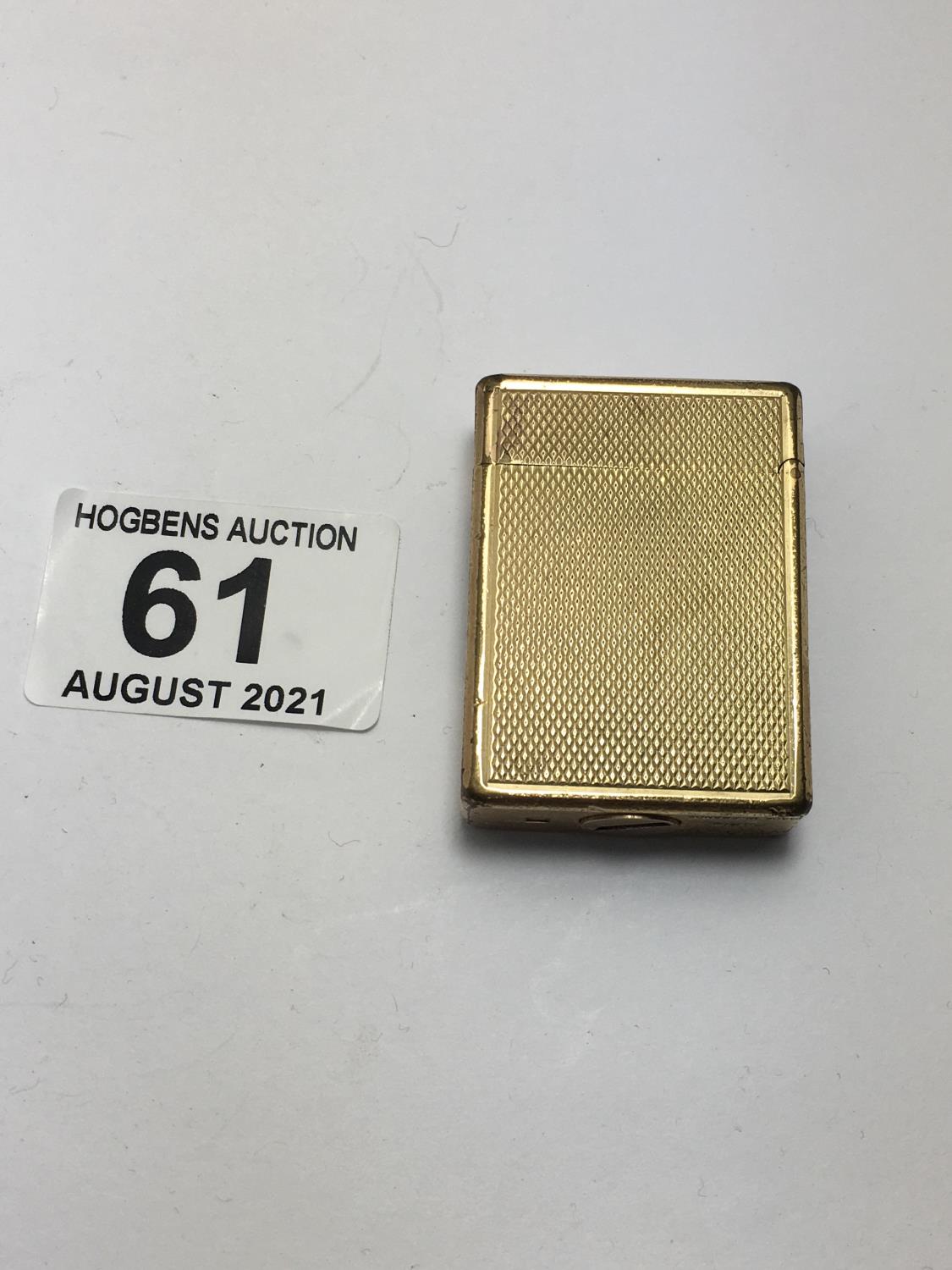 St DuPont gold plated lighter 1.5" tall No: 8G3851