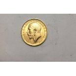 George V full gold sovereign, in good condition