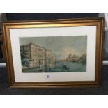 Grand Canal Venice a Framed and Glazed 19 th century watercolour by Ettore Cadorin,