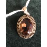 AntiqueFrench Amber pendant, 3/4" long marked Paris 5 grams, 25