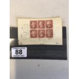 Postal History a collection of 6 franked Penny Reds
