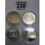 4 x silver 1oz collectors coins in casuals 60