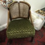 1920's Berger upholstered nursery chair, 24" tall with green velvet seating
