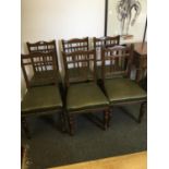 Set of 6 x matching Victorian dining chairs on turned front supports good condition
