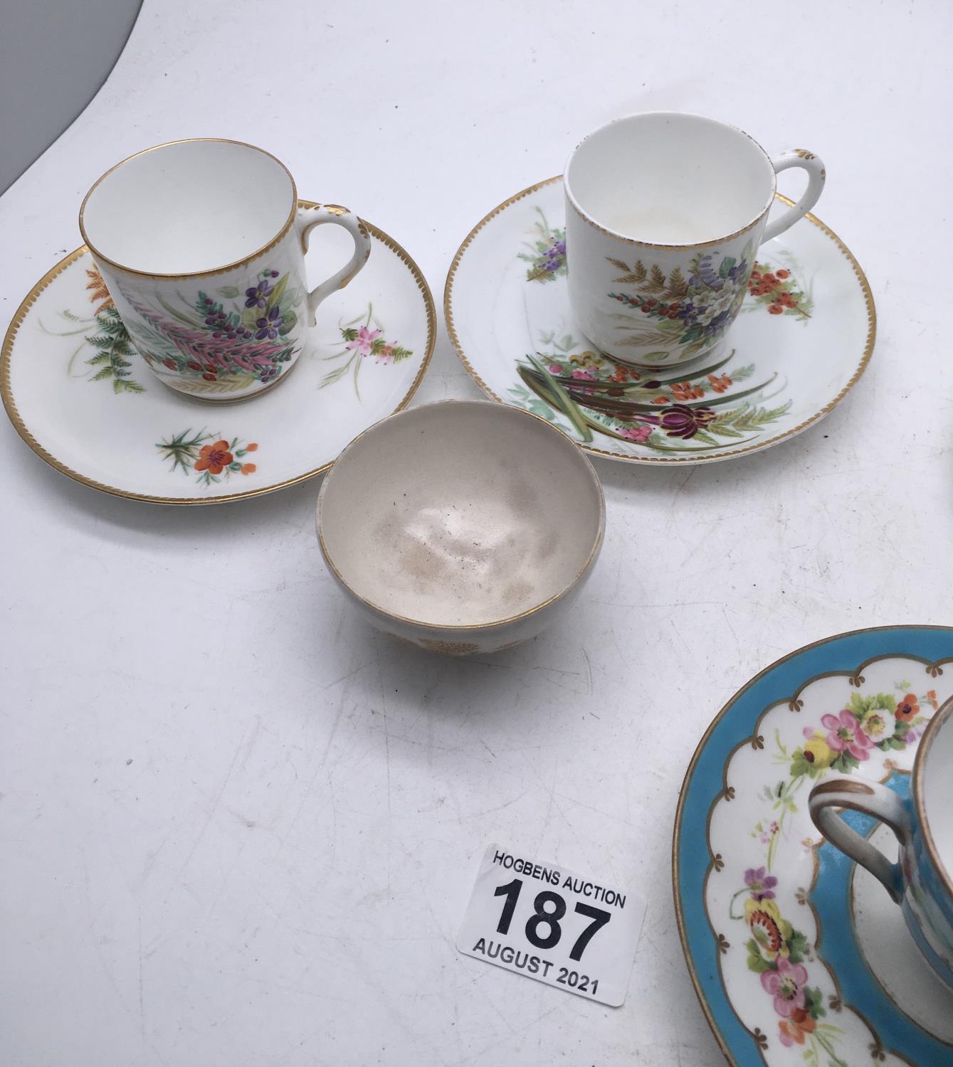 5 x assorted cabinet cups and saucers with floral decoration, 2 x Paragon ware, - Image 2 of 3