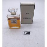 Channel No:5 perfume Vintage bottle 75% full with packaging