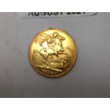 Victorian gold half sovereign worn condition