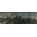 Patricia FISHWICK (British b. 1929) Rosemergy Farm, Oil on board, titled on label verso, 8" x 28" (