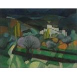 Horas KENNEDY (British 1917-1997) French Landscape I, Oil on paper, 11.75" x 14.25" (30 x 36cm)