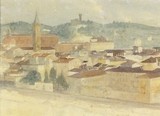 20th Century Italian Hilltop Town, Watercolour, 9.5" x 13.75" (24cm x 35cm) - Image 2 of 4