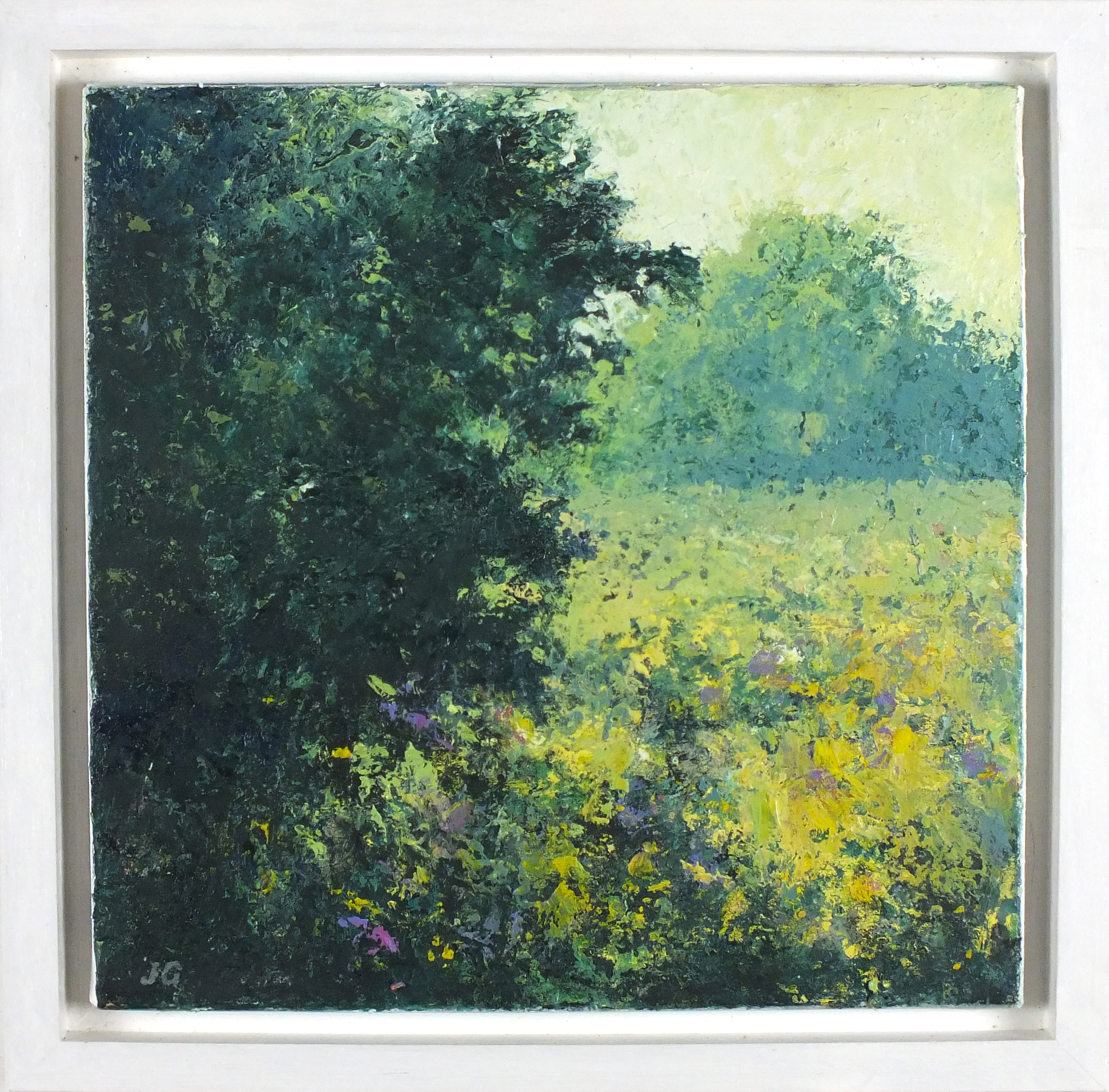 Jenny GRAHAM (British b.1946) 'Summer Meadow II', Oil on canvas, Signed & titled on label verso, - Image 2 of 2