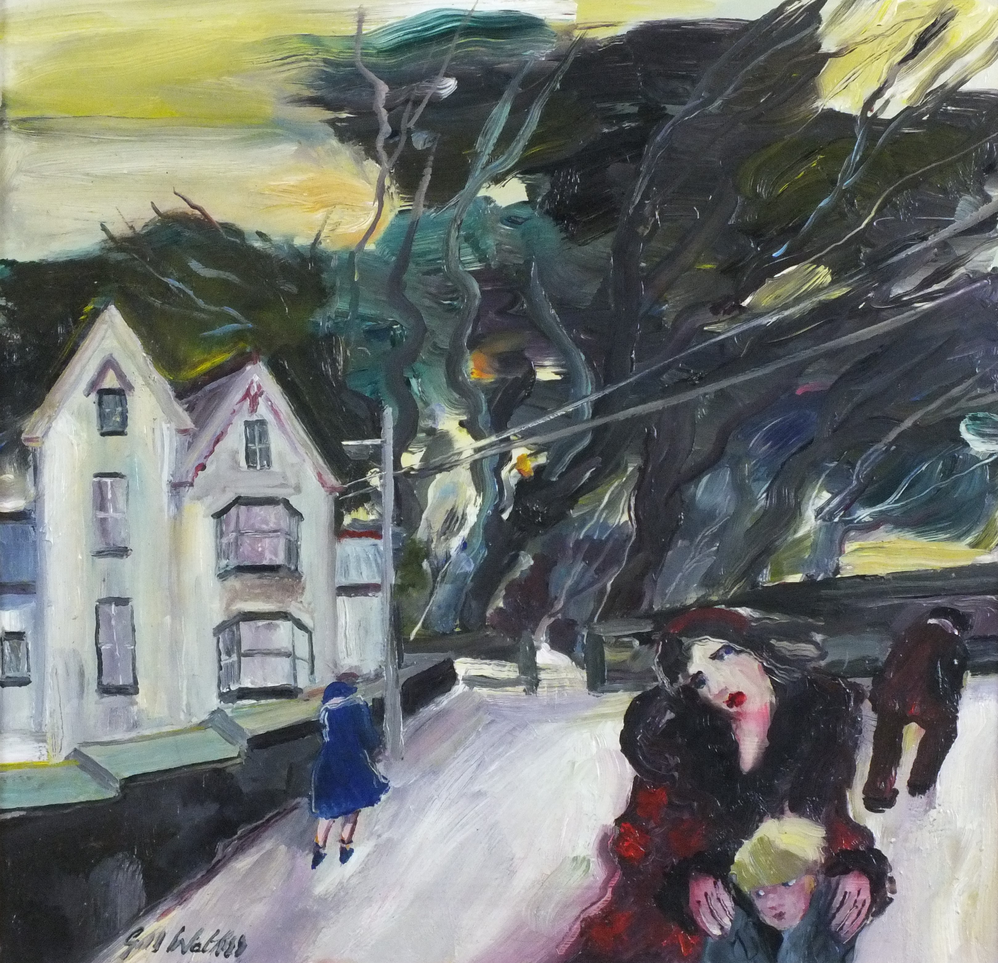 Gill WATKISS (British b. 1938) The Way Home, Oil on board, Signed lower left, signed and titled