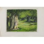 Harold Hope READ (British 1881-1952) Figures in Shady Parkland, Watercolour, Signed and dated '26