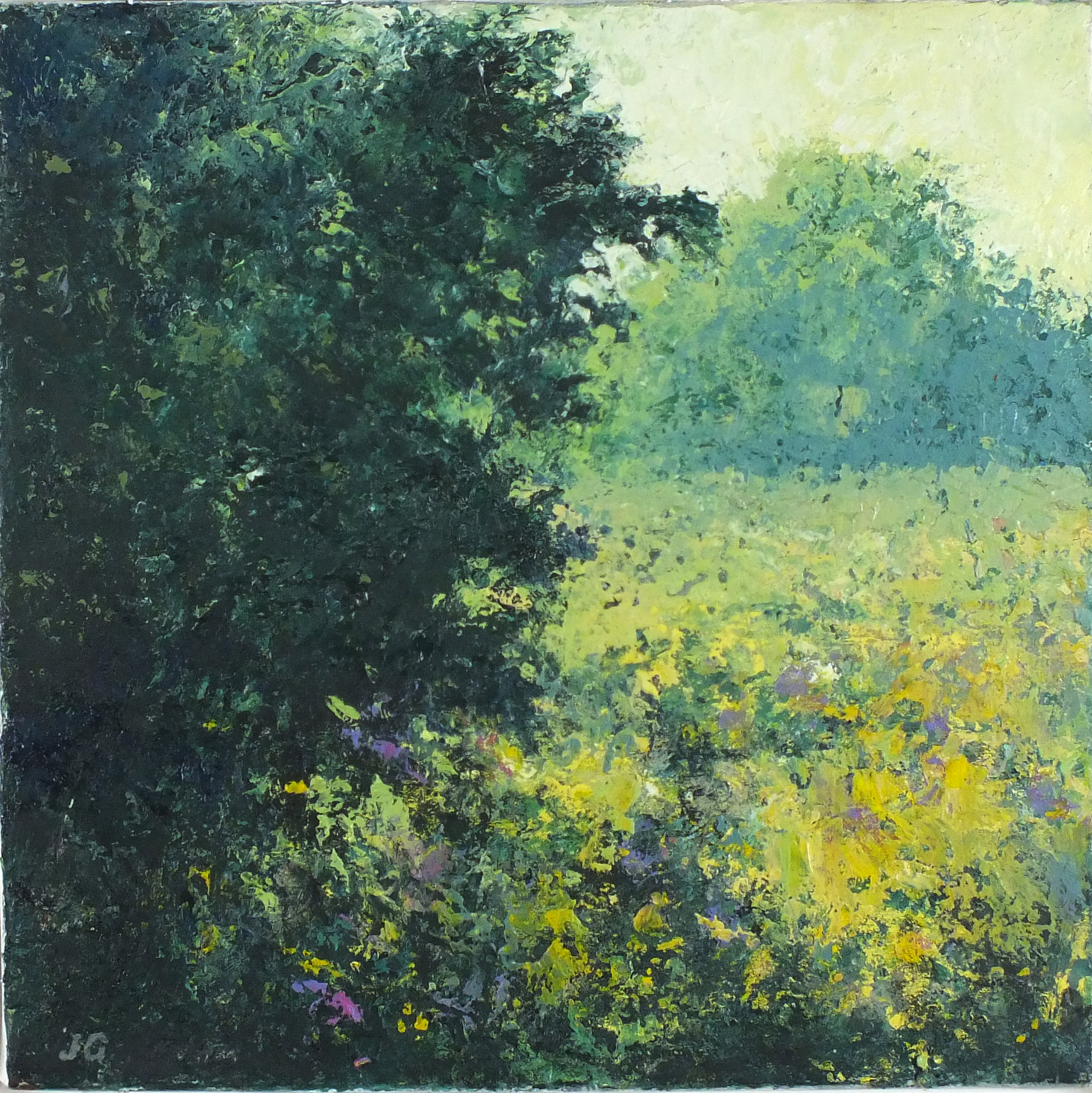 Jenny GRAHAM (British b.1946) 'Summer Meadow II', Oil on canvas, Signed & titled on label verso,
