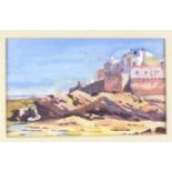 Paul HOARE (British b. 1952) Medieval Castle - Essorira, Watercolour, Signed lower left, 7.5" x 12.