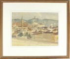 20th Century Italian Hilltop Town, Watercolour, 9.5" x 13.75" (24cm x 35cm) - Image 3 of 4