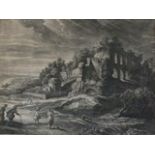 Schelte a BOLSWERT (Dutch 1586-1659) Classical Ruins - Rome, Engraving, 13" x 17" (33cm x 43cm)