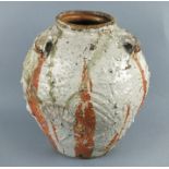 Nic COLLINS (British b. 1958) A large stoneware vase, with three lug handles to neck, decorated in
