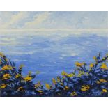 Joan SPEIGHT (British b. 1941) Gorse on Coastal Path, Oil on canvas, Signed lower right, signed