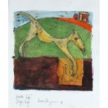 Lorna HEAYSMAN (British 20th/21st Century) Blazing Saddles, Monotype with hand colouring, Signed and