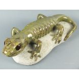 Laurence MURLEY (British b. 1962) Salamander, Connemara marble with serpentine eyes, Signed with