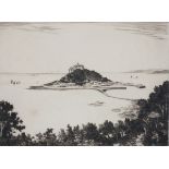 Edgar James MAYBERY (aka A SIMES) (British 1887-1964) St Michaels Mount - Cornwall, Steel engraving,