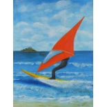 Rex O'DELL (British b. 1934) The Wind Surfer, Acrylic on paper, Signed and dated 2002 lower right,