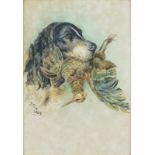 F. FOX (British 19th/20th Century) Retriever with Snipe in its Mouth, Watercolour, Signed and