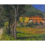 Bob BROWN (British b. 1936) Cantina near Spoleto - Italy, Oil on board, Signed lower right, Oakham