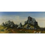 Richard CROWLE (British 20th/21st Century) Roche Rock, Oil on canvas, Signed lower right, signed and