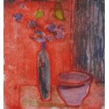 Ian LAURIE (British b. 1933) Red Flower Glow, Coloured etching, Signed and numbered 7/25, signed and