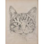 Peter FARMER (British 1936-2017) Tabby Cat, Pencil on paper, Signed and dated 1971 lower right, 8.
