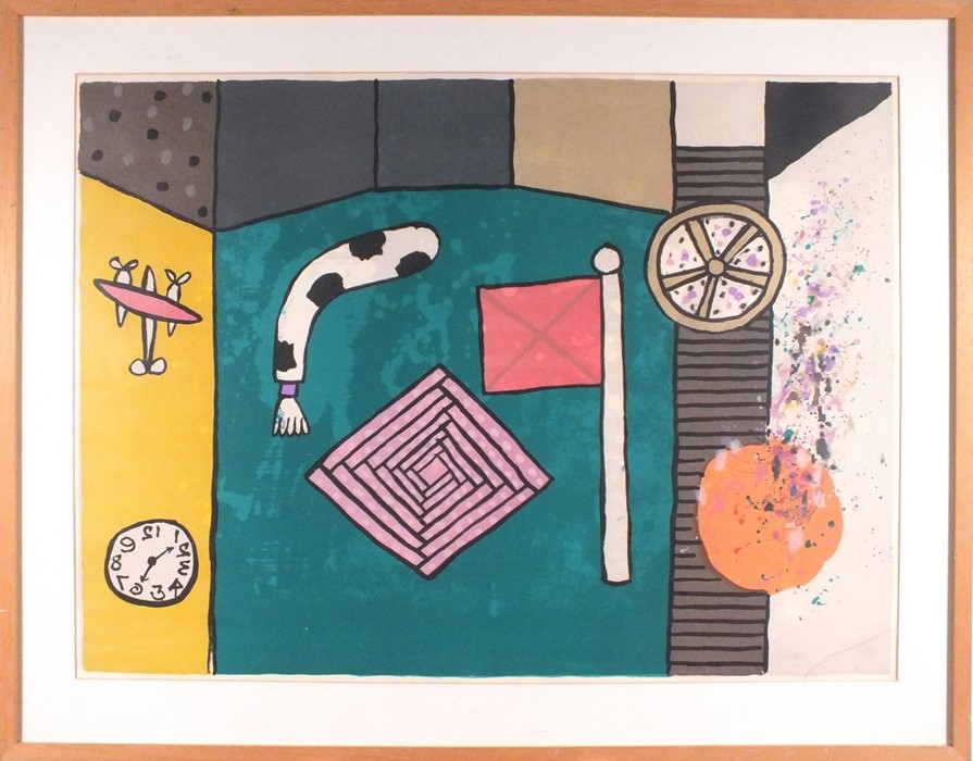 Alan DAVIE (British 1920-2014) Magic Picture No. 1, Lithograph in colours circa 1977, 12.75" x 29.5" - Image 2 of 3