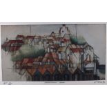 V V U Cornish 20th Century Tregenna Hill - St Ives, Print, Signed with initials, dated' 93 and