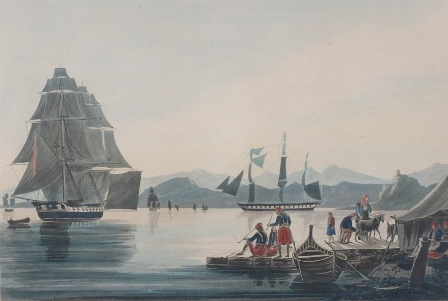 Joseph CARTWRIGHT (British 1789-1829) Light Air of Wind, - Frigate coming into Harbour, Coloured - Image 4 of 6