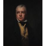 After Sir Henry Raeburn (British 1756-1823) Portrait of Sir Walter Scott - wearing a green jacket,