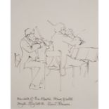 Colin T JOHNSON (British b. 1942) Members of the Alberni String Quartet, Pen on paper, Signed, dated